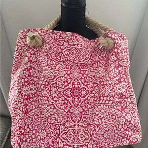 Pink and White Patterned Tote Bag